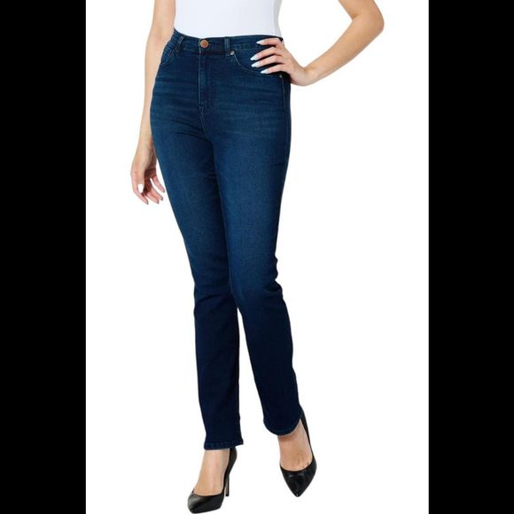 DG2 by Diane Gilman Virtual Stretch Denim Straight-Leg Jean Indigo - Tall - Picture 1 of 1